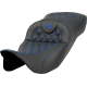 Saddlemen Extended Reach Roadsofa Seat - Lattice Stitch - Blue Stitch - without Backrest - FL '08-'24 - 0801-1590  808-07B-18401