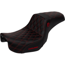 Saddlemen Pro Series SDC Performance Seat - Carbon Fiber/Lumbar Gripper - Red Stitch - Dyna '06-'17 - 0803-0728  SC80604RED