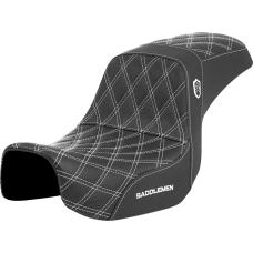 Saddlemen Pro Series SDC Performance Seat - Carbon Fiber/Lumbar Gripper - White Stitch - Dyna '06-'17 - 0803-0729  SC80604WHI