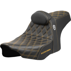 Saddlemen Pro Series SDC Performance Seat - Gold Stitching - w/ Backrest - FLT/FLH '23-'24 - 0801-2013  SC82307DB7