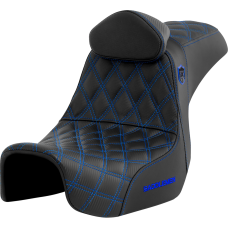 Saddlemen Pro Series SDC Performance Seat - w/ Backrest - Blue Stitch - Dyna '06-'17 - 0803-0740  SC80604BLURT