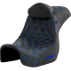 Saddlemen Pro Series SDC Performance Seat - w/ Backrest - Blue Stitch - Dyna '06-'17 - 0803-0740  SC80604BLURT