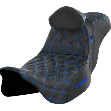 Saddlemen Pro Series SDC Performance Seat - w/ Backrest - Blue Stitch - FLH/FLT '08-'23 - 0801-1662  SC80807BLURT