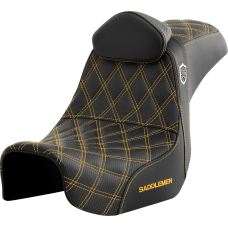 Saddlemen Pro Series SDC Performance Seat - w/ Backrest - Gold Stitch - Dyna '06-'17 - 0803-0736  SC80604GOLRT