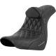 Saddlemen Pro Series SDC Performance Seat - w/ Backrest - Gray Stitch - FL/FX '18-'23 - 0802-1599  SC81829GRERT