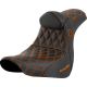 Saddlemen Pro Series SDC Performance Seat - w/ Backrest - Orange Stitch - FL/FX '18-'23 - 0802-1600  SC81829ORART