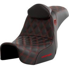 Saddlemen Pro Series SDC Performance Seat - w/ Backrest - Red Stitch - Dyna '06-'17 - 0803-0737  SC80604REDRT
