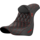 Saddlemen Pro Series SDC Performance Seat - w/ Backrest - Red Stitch - FL/FX '18-'23 - 0802-1601  SC81829REDRT