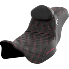 Saddlemen Pro Series SDC Performance Seat - w/ Backrest - Wine Berry Stitch - FLH/FLT '08-'23 - 0801-1668  SC80807WINRT