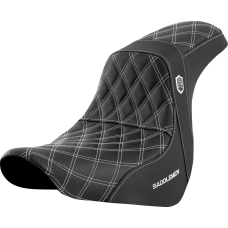 Saddlemen Pro Series SDC Performance Seat - w/o Backrest - White Stitch - FL/FX '18-'20 - 0802-1596  SC81829WHI