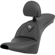 Saddlemen Roadsofa Carbon Fiber Seat - Carbon Fiber - with Backrest - FXBB/FXST '18-'23 - 0802-1562  818-30-185BR