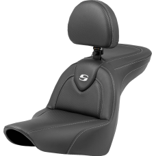 Saddlemen Roadsofa Carbon Fiber Seat - Carbon Fiber - with Backrest - FXLR/FLSB '18-'23 - 0802-1568  818-29-185BR
