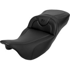 Saddlemen Roadsofa Extended Reach Seat - Carbon Fiber - Black Stitch - Backrest - FL '08-'24 - 0801-1626  808-07B-186B0