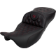 Saddlemen Roadsofa Extended Reach Seat - Lattice Stitch - Wine Berry Stitch - with Backrest - FL '08-'24 - 0801-1619  808-07B-184B8