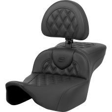 Saddlemen Roadsofa Extended Reach Seat - Lattice Stitch - with Backrest - FL '23-'24 - 0801-1630  823-07-184BR