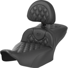 Saddlemen Roadsofa Extended Reach Seat - with Backrest - Carbon Fiber - Lattice Stitch - FLTR/FLHX '23-'24 - 0801-1801  823-07-207B0