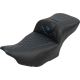 Saddlemen Roadsofa Extended Reach Seat - with Backrest - Honeycomb - Blue Stitch - FLTR/FLHX '23-'24 - 0801-1763  823-07-190B1