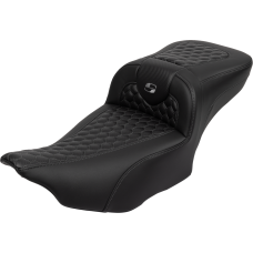 Saddlemen Roadsofa Extended Reach Seat - with Backrest - Honeycomb - Dark Gray Stitch - FLTR/FLHX '23-'24 - 0801-1764  823-07-190B2
