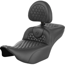 Saddlemen Roadsofa Extended Reach Seat - with Backrest - Honeycomb - FLTR/FLHX '23-'24 - 0801-1762  823-07-190B0