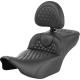 Saddlemen Roadsofa Extended Reach Seat - with Backrest - Honeycomb - FLTR/FLHX '23-'24 - 0801-1762  823-07-190B0