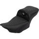 Saddlemen Roadsofa Extended Reach Seat - with Backrest - Honeycomb - Silver Stitch - FLTR/FLHX '23-'24 - 0801-1767  823-07-190B5
