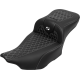Saddlemen Roadsofa Extended Reach Seat - with Backrest - Honeycomb - White Stitch - FLTR/FLHX '23-'24 - 0801-1768  823-07-190B6