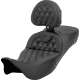 Saddlemen Roadsofa Extended Reach Seat - with Backrest - Lattice Stitch - Carbon Fiber - FL '08-'23 - 0801-1699  808-07B-207C0