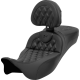 Saddlemen Roadsofa Extended Reach Seat - with Backrest - Lattice Stitch - Carbon Fiber - FL '08-'24 - 0801-1698  808-07B-207B0