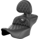Saddlemen Roadsofa Extended Reach Seat - with Backrest - Lattice Stitch - White Stitch - FLTR/FLHX '23-'24 - 0801-1736  823-07-184B6