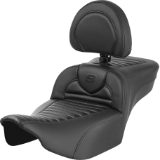 Saddlemen Roadsofa Extended Reach Seat - with Backrest - Tuck-n-Roll - Carbon Fiber - FLTR/FLHX '23-'24 - 0801-1778  823-07-205B0