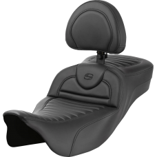 Saddlemen Roadsofa Extended Reach Seat - with Backrest - Tuck-n-Roll - FL '08-'24 - 0801-1817  808-07B-203B0