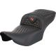 Saddlemen Roadsofa Extended Reach Seat - without Backrest - Honeycomb - Orange Stitch - FLTR/FLHX '23-'24 - 0801-1758  823-07-19003