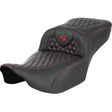 Saddlemen Roadsofa Extended Reach Seat - without Backrest - Honeycomb - Red Stitch - FLTR/FLHX '23-'24 - 0801-1759  823-07-19004