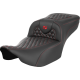 Saddlemen Roadsofa Extended Reach Seat - without Backrest - Honeycomb - Red Stitch - FLTR/FLHX '23-'24 - 0801-1759  823-07-19004