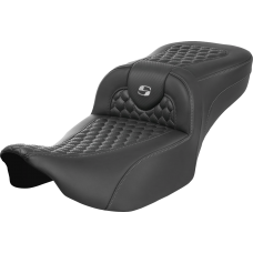 Saddlemen Roadsofa Extended Reach Seat - without Backrest - Honeycomb - Silver Stitch - FLTR/FLHX '23-'24 - 0801-1760  823-07-19005