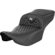 Saddlemen Roadsofa Extended Reach Seat - without Backrest - Honeycomb - White Stitch - FLTR/FLHX '23-'24 - 0801-1761  823-07-19006