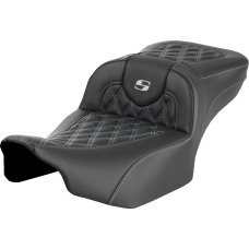 Saddlemen Roadsofa Extended Reach Seat - without Backrest - Lattice - Silver Stitch - FLTR/FLHX '23-'24 - 0801-1729  823-07-18405