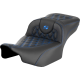 Saddlemen Roadsofa Extended Reach Seat - without Backrest - Lattice Stitch - Blue Stitch - FLTR/FLHX '23-'24 - 0801-1725  823-07-18401