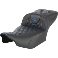 Saddlemen Roadsofa Extended Reach Seat - without Backrest - Lattice Stitch - Blue Stitch - FLTR/FLHX '23-'24 - 0801-1794  823-07-20701