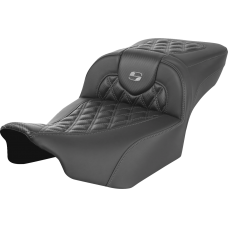 Saddlemen Roadsofa Extended Reach Seat - without Backrest - Lattice Stitch - Dark Gray Stitch - FL/FX '23-'24 - 0801-1795  823-07-20702