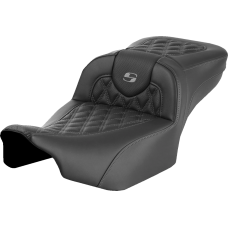 Saddlemen Roadsofa Extended Reach Seat - without Backrest - Lattice Stitch - Gray Stitch - FLTR/FLHX '23-'24 - 0801-1726  823-07-18402