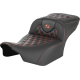 Saddlemen Roadsofa Extended Reach Seat - without Backrest - Lattice Stitch - Orange Stitch - FL/FX '23-'24 - 0801-1796  823-07-20703