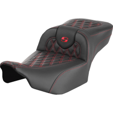 Saddlemen Roadsofa Extended Reach Seat - without Backrest - Lattice Stitch - Red Stitch - FLTR/FLHX '23-'24 - 0801-1728  823-07-18404