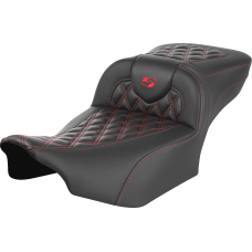 Saddlemen Roadsofa Extended Reach Seat - without Backrest - Lattice Stitch - Red Stitch - FLTR/FLHX '23-'24 - 0801-1797  823-07-20704