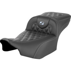 Saddlemen Roadsofa Extended Reach Seat - without Backrest - Lattice Stitch - Silver Stitch - FL/FX '23-'24 - 0801-1798  823-07-20705