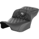 Saddlemen Roadsofa Extended Reach Seat - without Backrest - Lattice Stitch - White Stitch - FLTR/FLHX '23-'24 - 0801-1730  823-07-18406