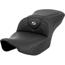 Saddlemen Roadsofa Seat - Carbon Fiber - Silver Stitch/Silver Logo - without Backrest - FL '23-'24 - 0801-1631  823-07-185