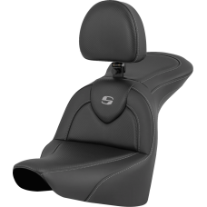 Saddlemen RoadSofa Seat - Carbon Fiber - with Driver Backrest - FLFB/FXBR '18-'24 - 0802-1618  818-27-185BR