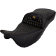 Saddlemen RoadSofa Seat - Honeycomb - Gold Stitch - Extended Reach - without Backrest - FLH/FLT '08-'24 - 0801-1650  808-07B-19007