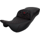 Saddlemen RoadSofa Seat - Honeycomb - Red Stitch - Extended Reach - without Backrest - FLH/FLT '08-'24 - 0801-1647  808-07B-19004